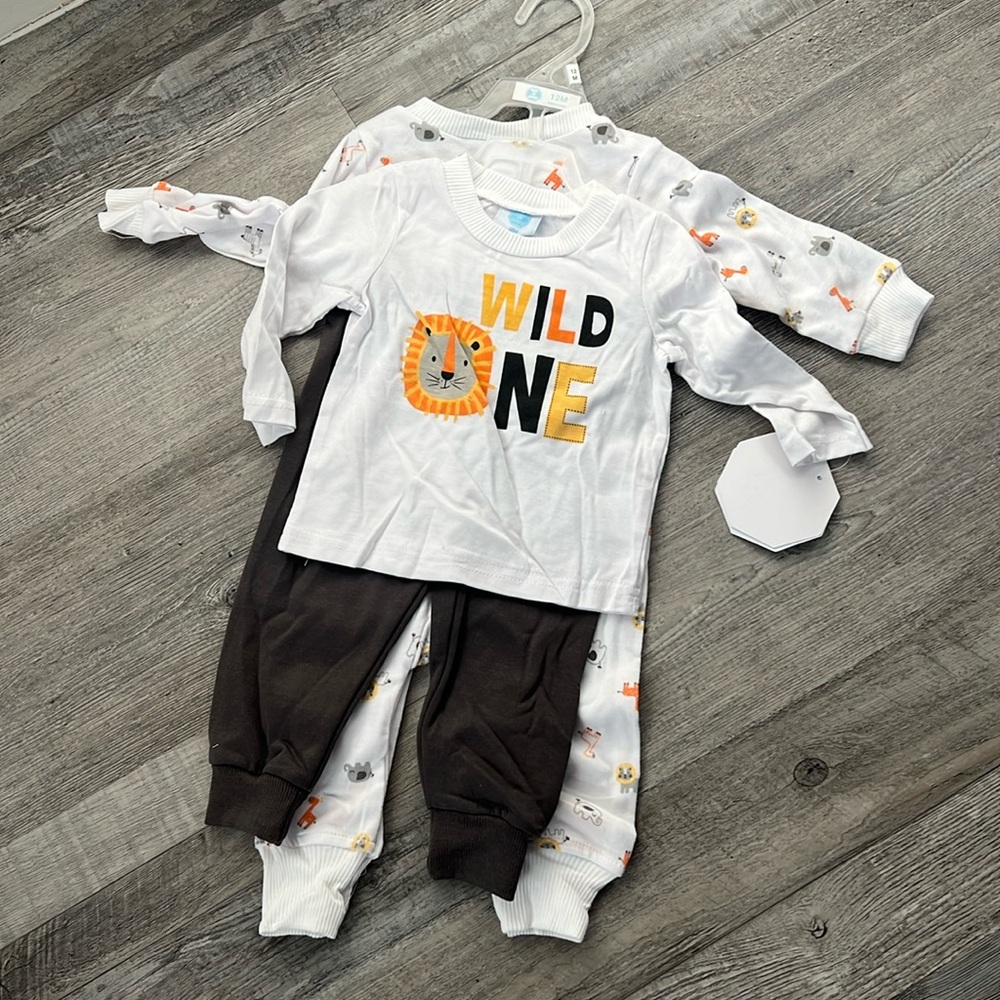 Boys’ 3 piece set white/yellow Pant set & Onsie NWT